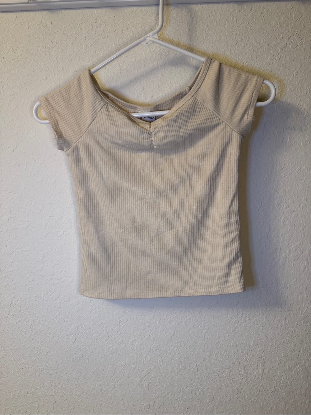 art class Cream Ribbed Short Sleeve Scoop Neck Tee
